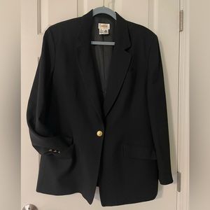 Vintage Talbots black wool blazer, size 18